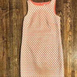 J.Crew 00 Gold Coral  Embroidered Shift Dress $140